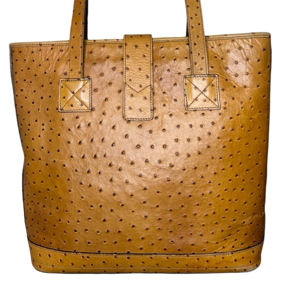 VTG Dooney & Bourke Ostrich-Textured Leather Tote Handbag - Picture 8 of 16